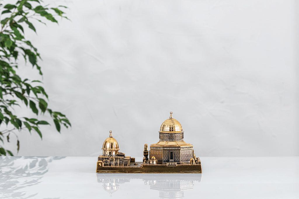 Mescid-i Aksa & Kubbet-üs-Sahra Altın Renk Dekoratif Biblo – Manevi ve Sanatsal Şıklık