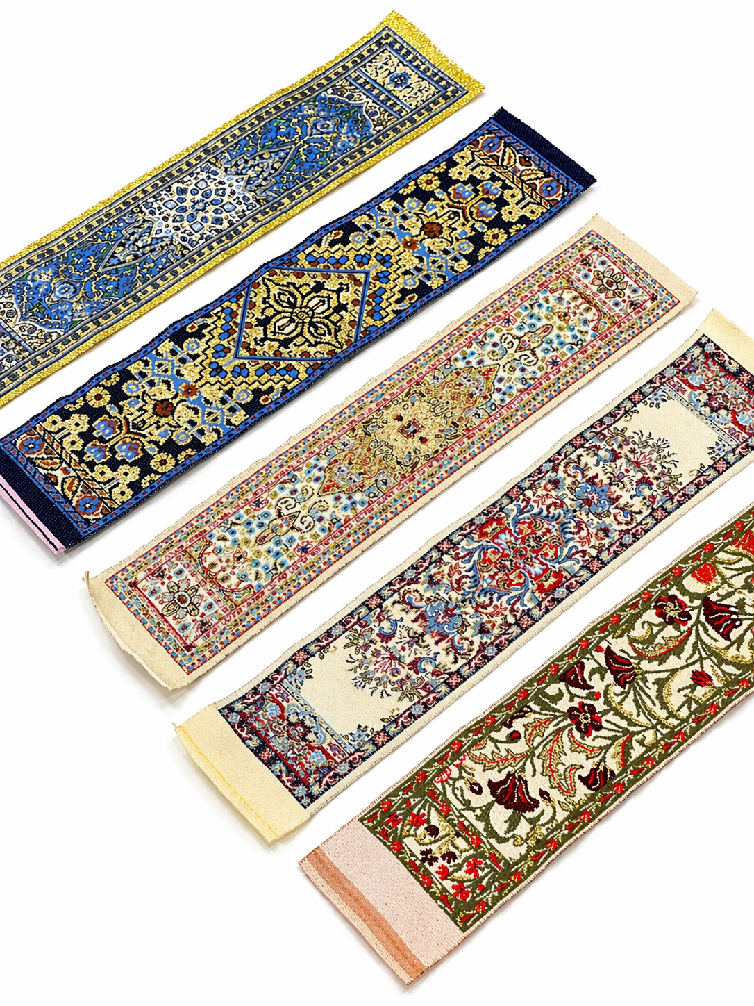 Etnik Desenli Kitap Ayracı | Halı Motifli Dokuma Kitap Ayracı | Dekoratif ve Şık Ayraç (Karışık Desen) 1 Adet