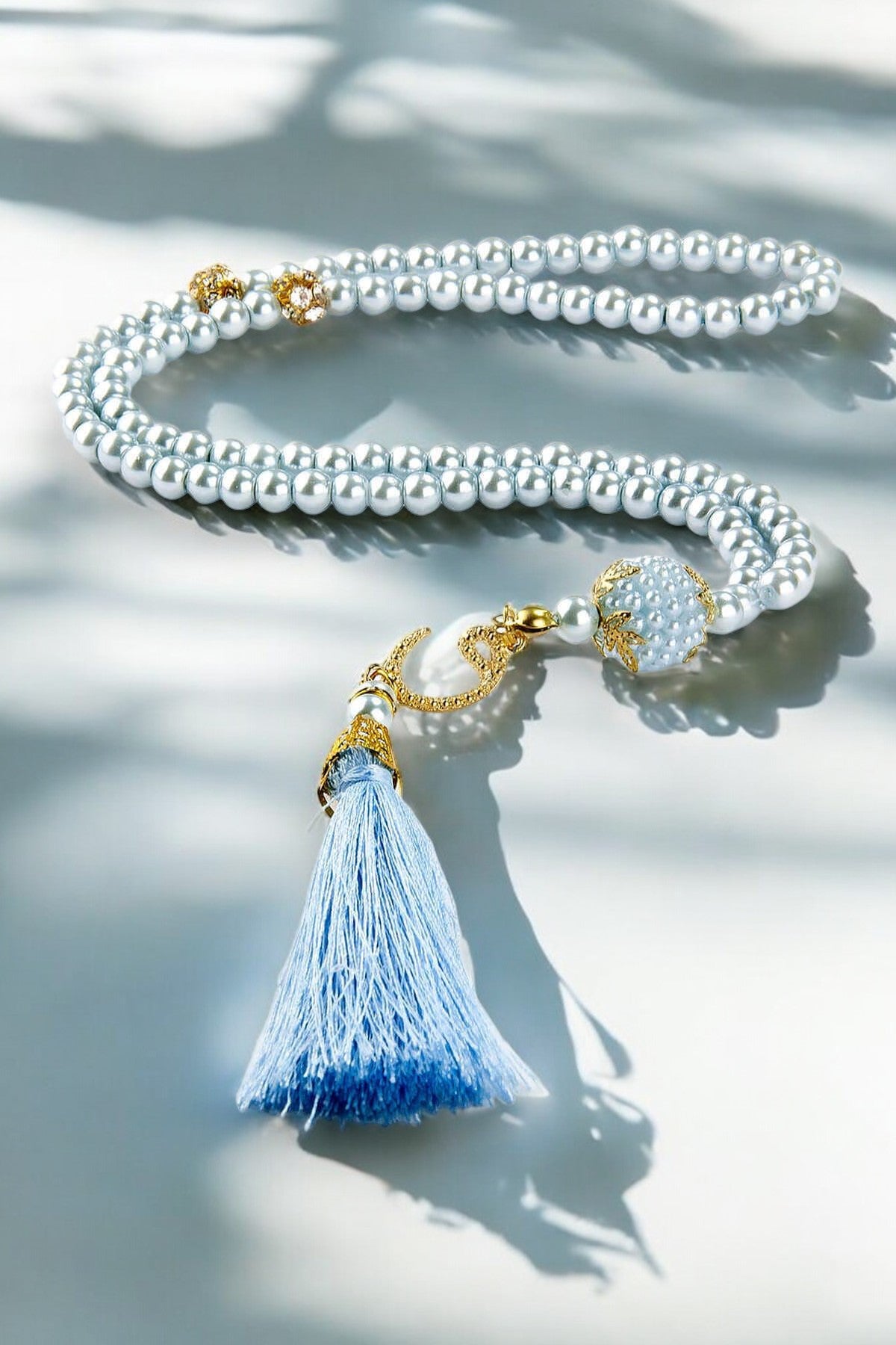 Vavlı Tuğralı 99’lu İnci Tesbih – Özel Tasarım, Şık ve Anlamlı Hediyelik