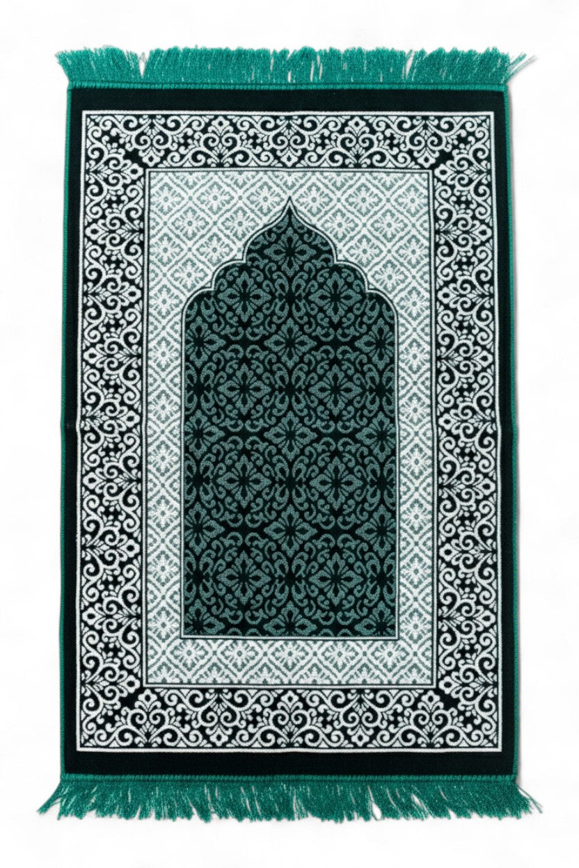 Kadife Lüks Desenli Seccade – Mescit Desenli Namazlık, Hac ve Umre Hediyelik, Çeyizlik Seccade