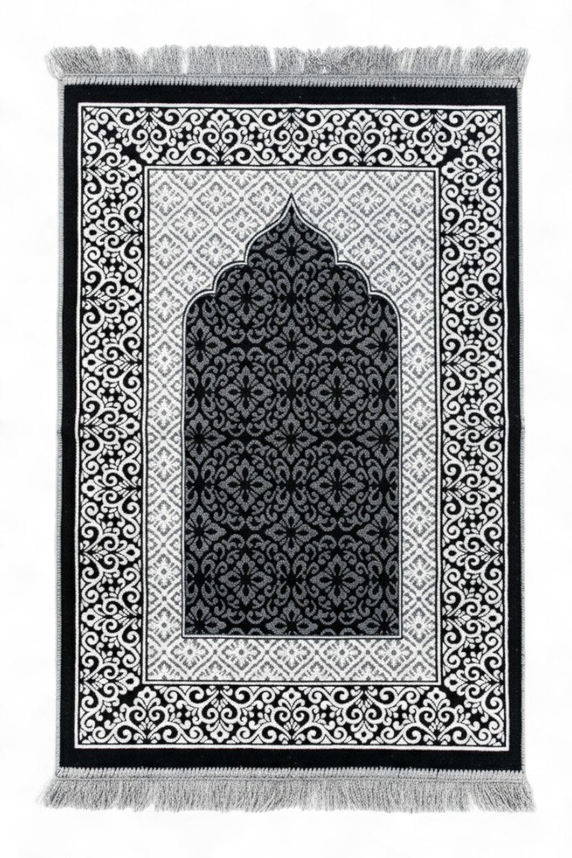 Kadife Lüks Desenli Seccade – Mescit Desenli Namazlık, Hac ve Umre Hediyelik, Çeyizlik Seccade