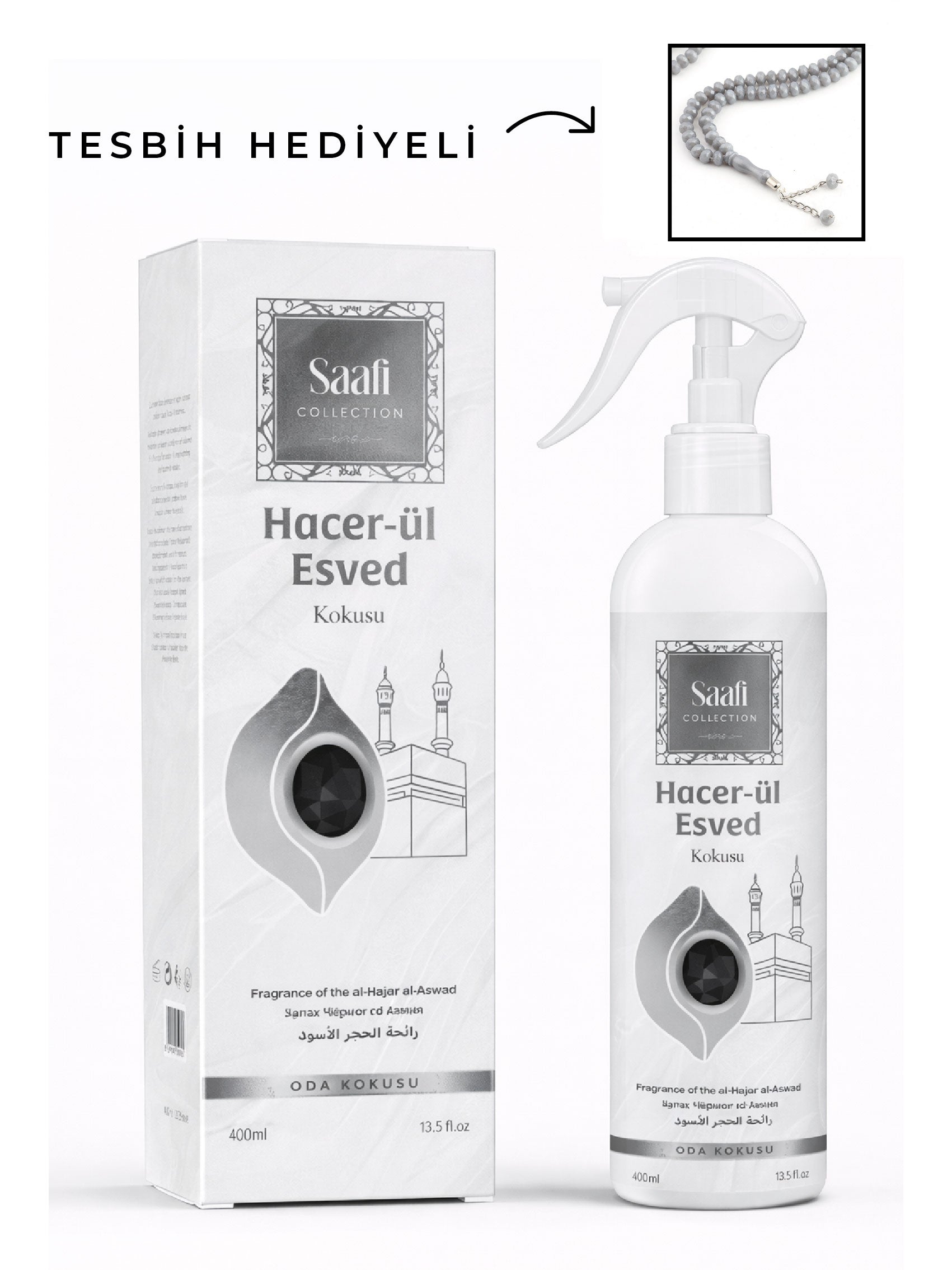 Hacer-ül Esved Kokusu 400 ml – Seccade ve Tekstil Parfümü | Orijinal Esans Hac Umre Dönüş - Hediyeli