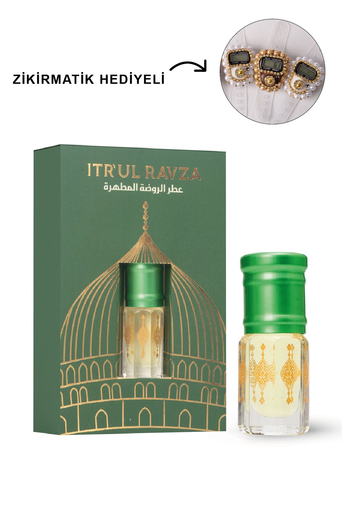 Itr'ul Ravza Kokusu Orijinal Alkolsüz Esans 3 ml – Kalıcı, Özel, Hediyelik, Zikirmatik Hediyeli