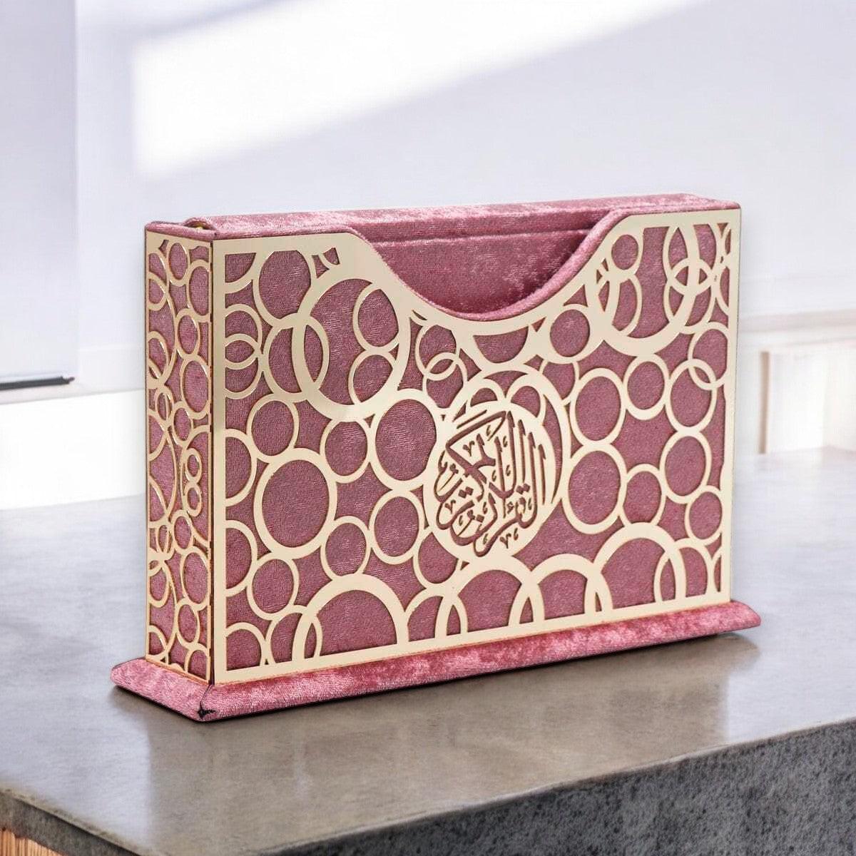 Kadife Kaplı Şık Kuran-ı Kerim Hediye Kutusu | Manevi ve Özel Hediye Seçeneği | Özel Manevi Günler