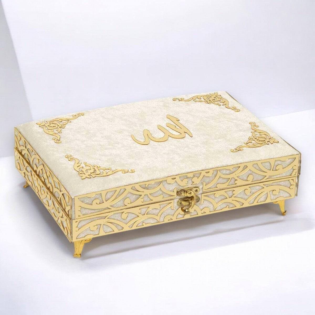 Kadife Kaplı Şık Kuran-ı Kerim Hediye Kutusu | Manevi ve Özel Hediye Seçeneği