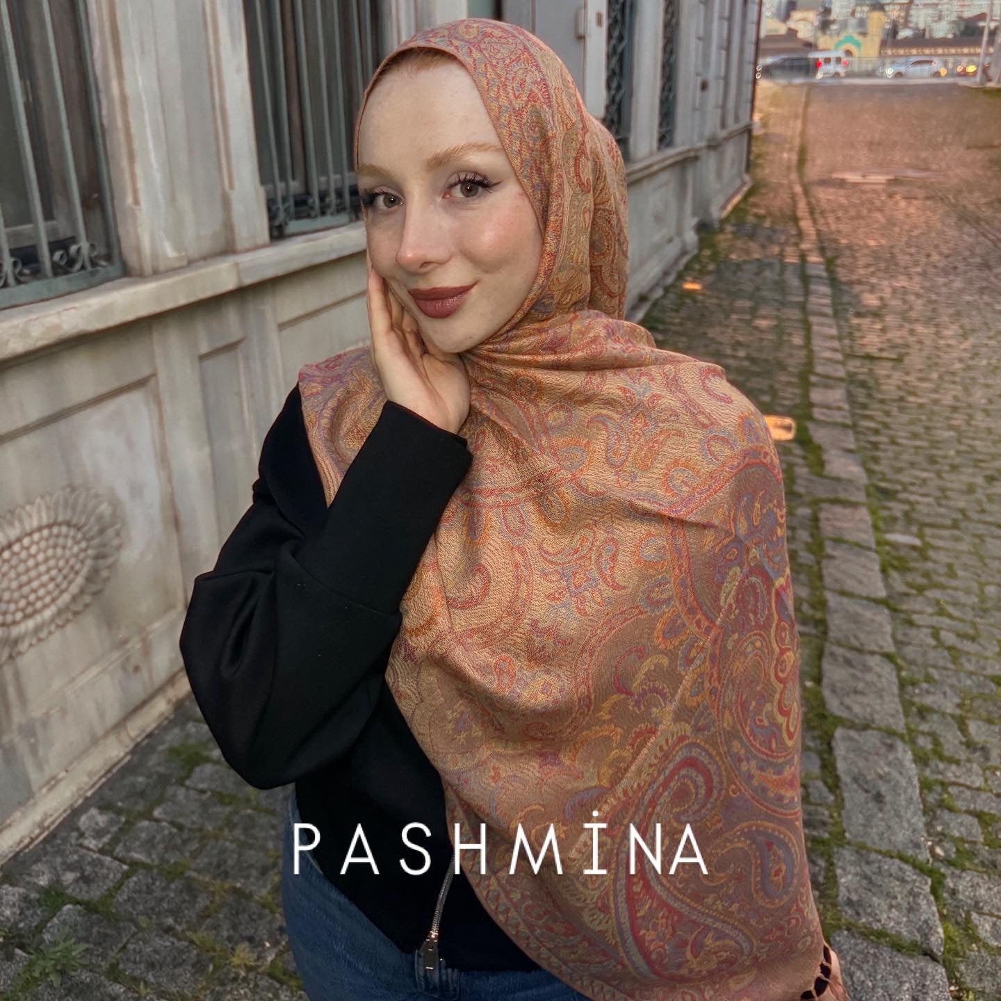 Desenli Paşmina Şal – Yumuşak Dokulu Pamuk Tesettür Şal | Günlük & Özel Gün Kadın Şal, Trend, Kombin