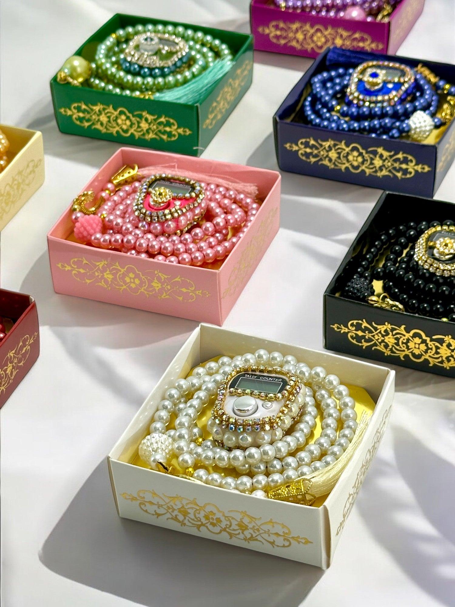 Mevlit, Çeyizlik, Umre, Hac, Nişan, Bebek Hediyesi, Hediyelik Taşlı Zikirmatik Ve Tesbih Seti Kutulu