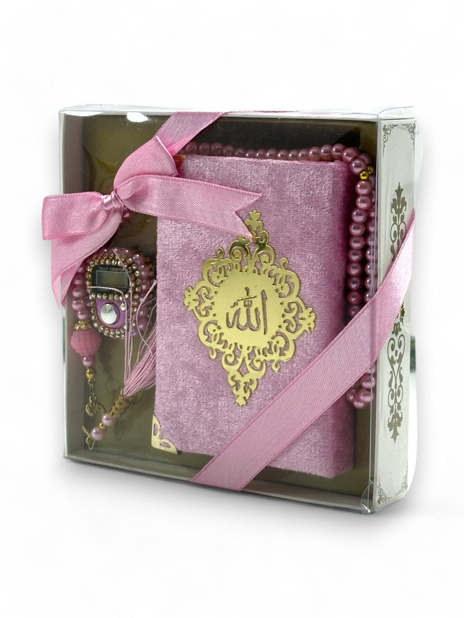 Cep Boy Kuran-ı Kerim, Zikirmatik ve İnci Tesbih Seti – Şık ve Manevi Hediye Seti