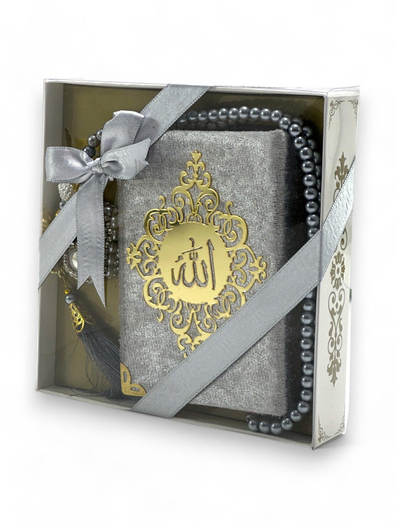 Cep Boy Kuran-ı Kerim, Zikirmatik ve İnci Tesbih Seti – Şık ve Manevi Hediye Seti