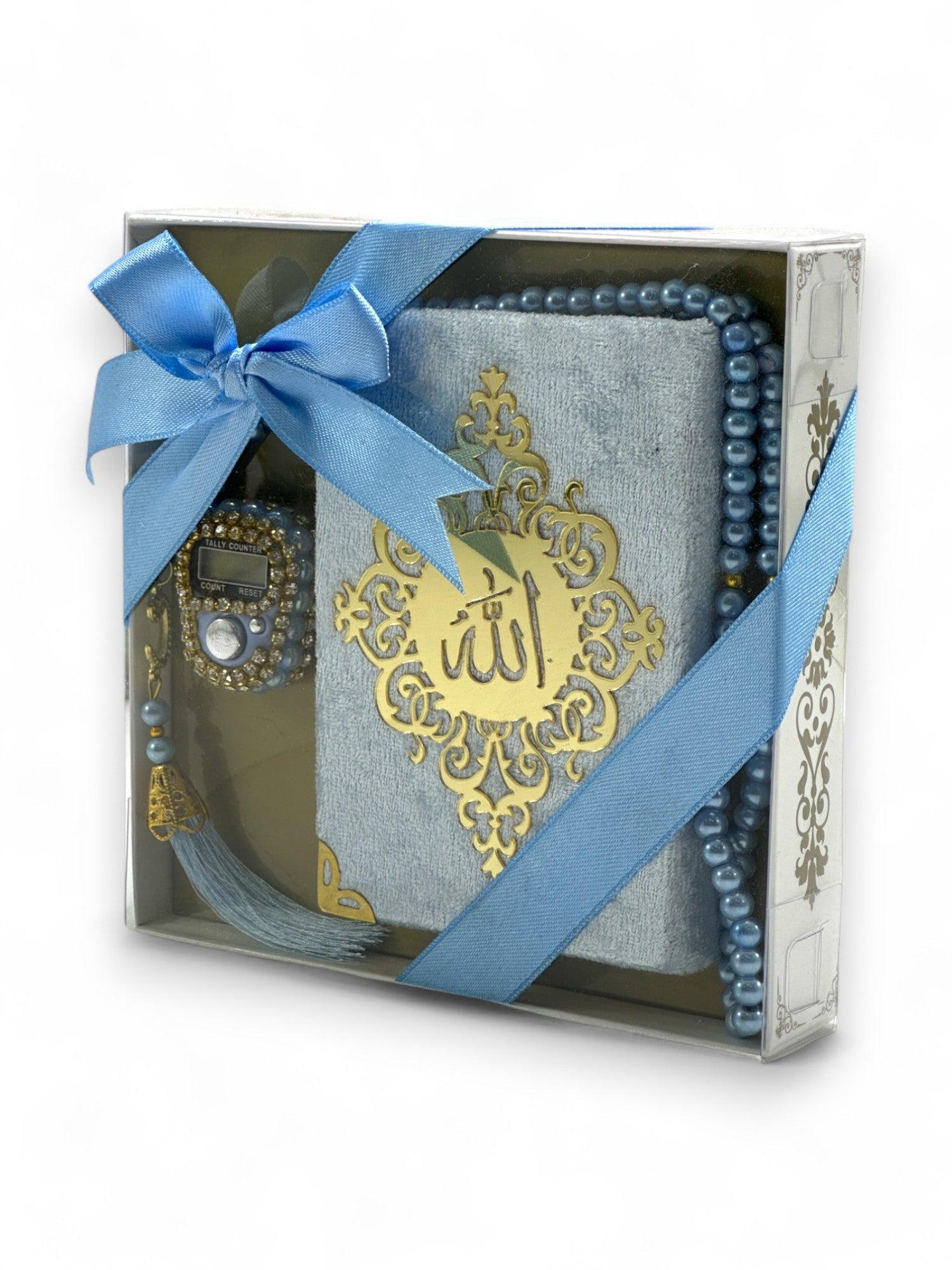Cep Boy Kuran-ı Kerim, Zikirmatik ve İnci Tesbih Seti – Şık ve Manevi Hediye Seti