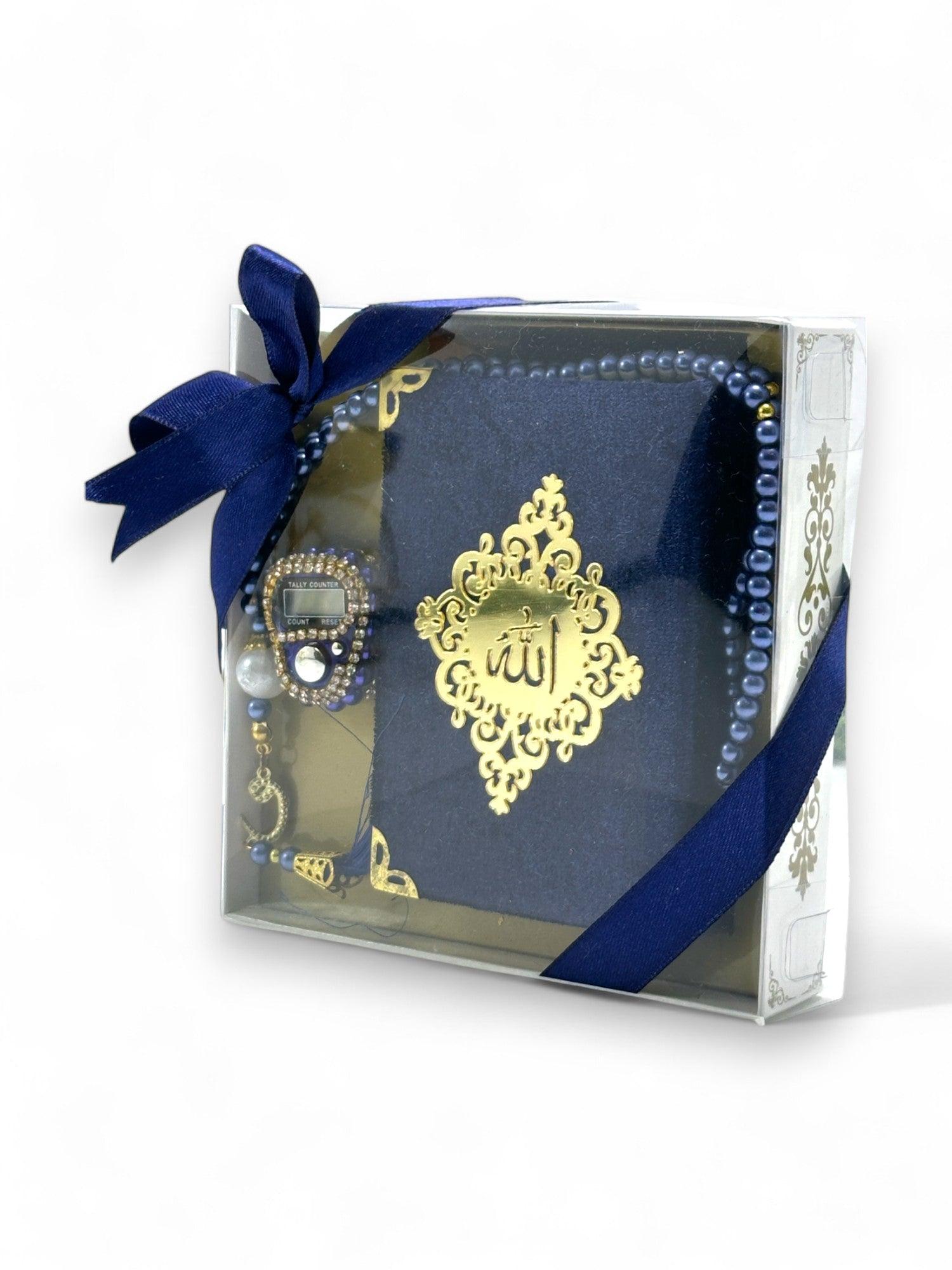 Cep Boy Kuran-ı Kerim, Zikirmatik ve İnci Tesbih Seti – Şık ve Manevi Hediye Seti