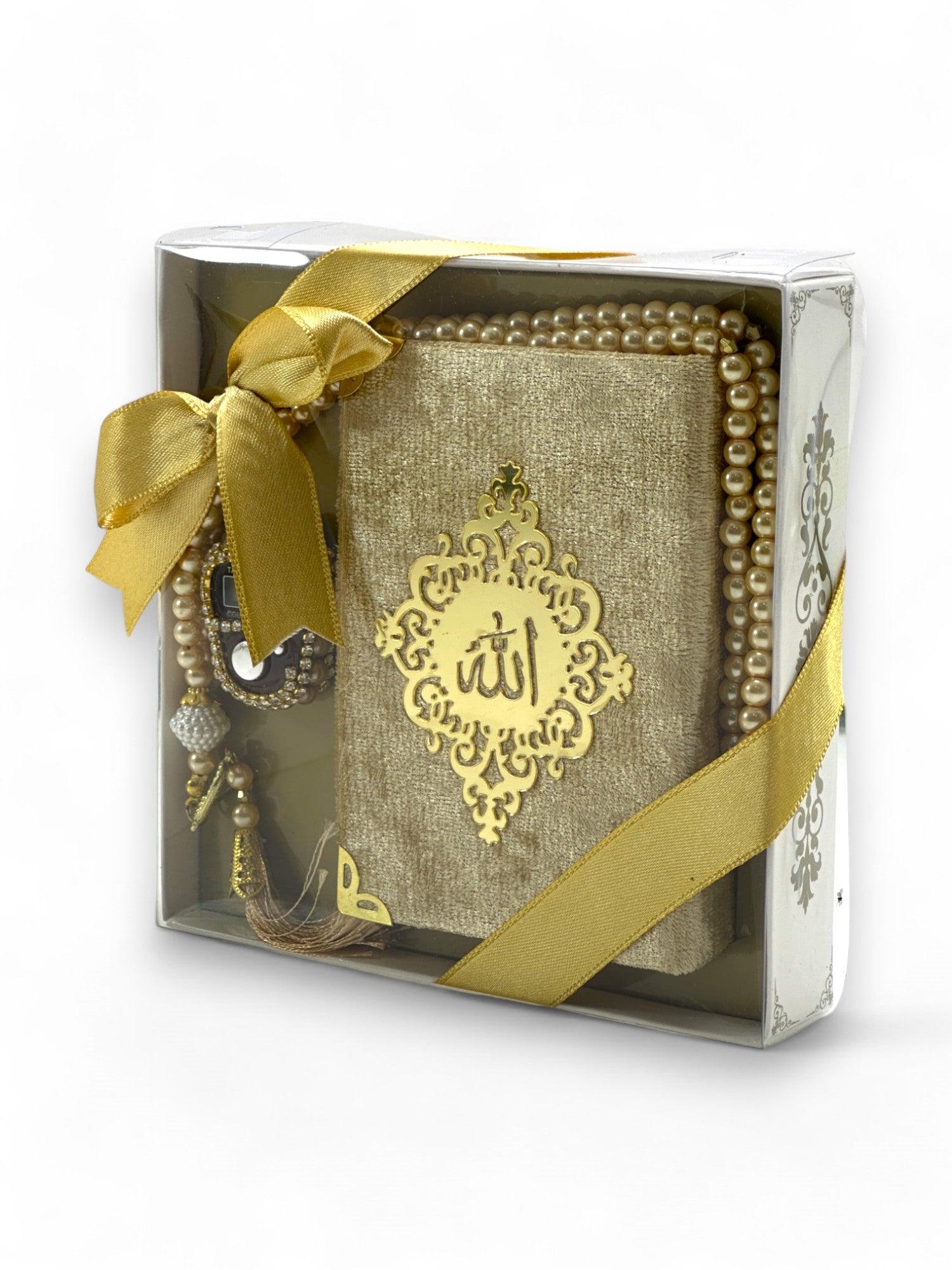 Cep Boy Kuran-ı Kerim, Zikirmatik ve İnci Tesbih Seti – Şık ve Manevi Hediye Seti