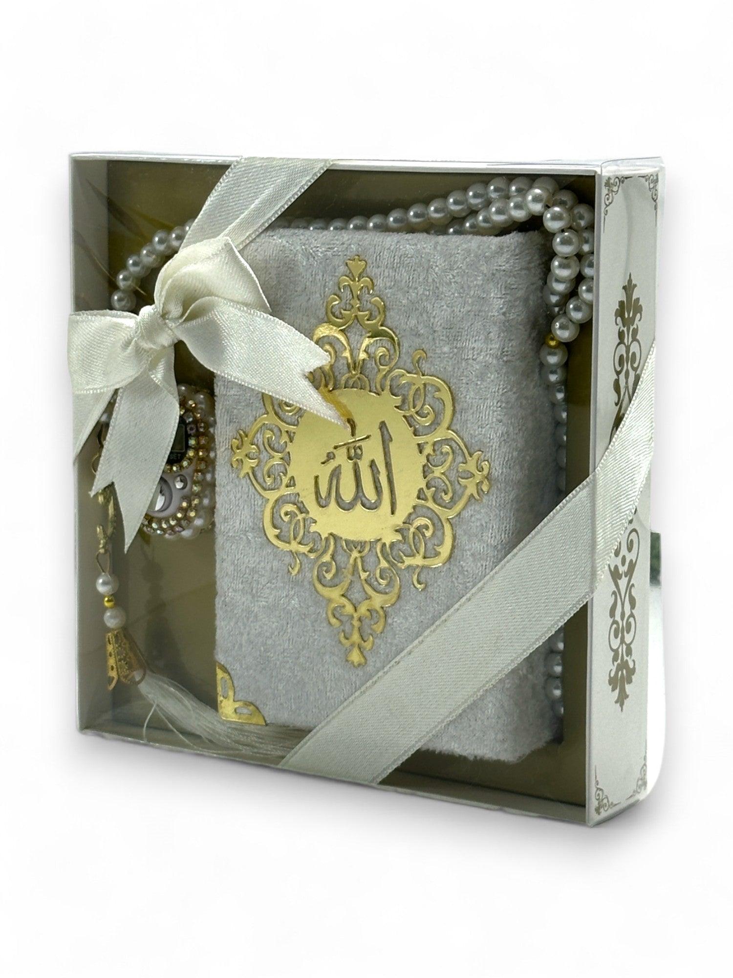 Cep Boy Kuran-ı Kerim, Zikirmatik ve İnci Tesbih Seti – Şık ve Manevi Hediye Seti