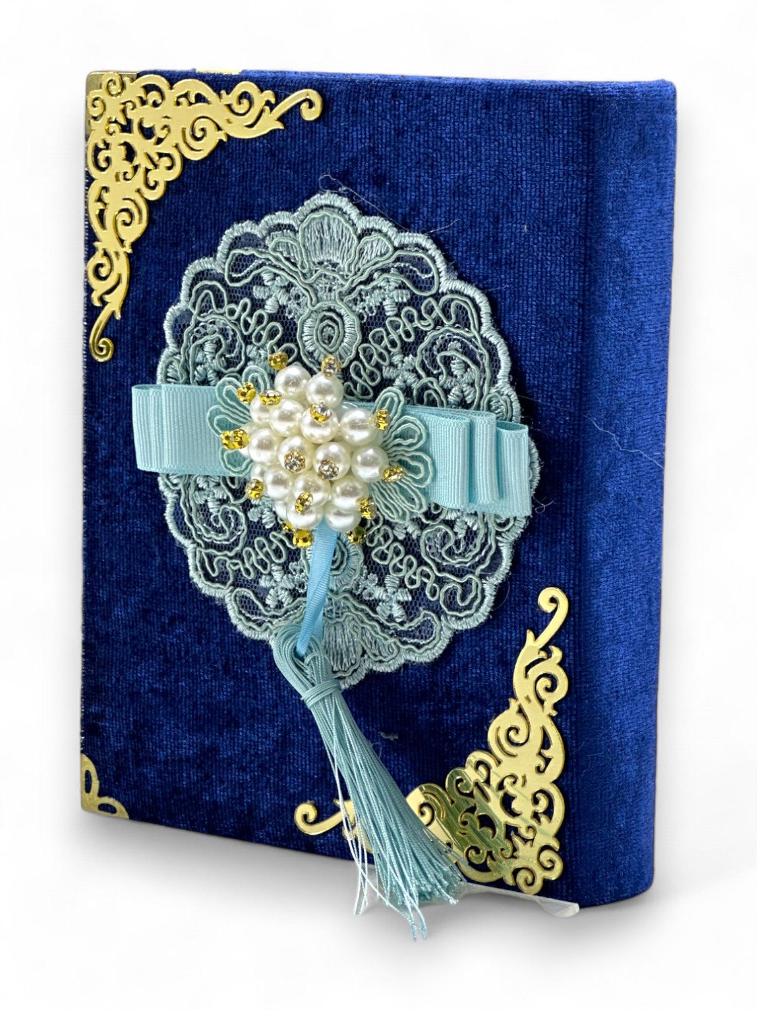 Çiçekli Özel Tasarım Çanta Boy Kuran-ı Kerim