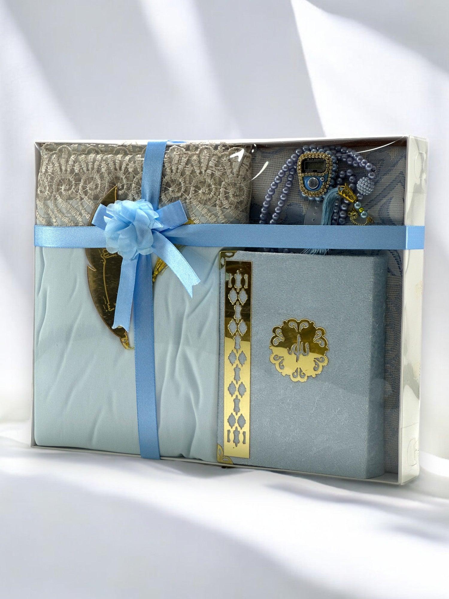 Özel İbadet Seti – Kuran-ı Kerim, Namaz Elbisesi, Zikirmatik, Seccade, Ayraç ve Tesbih