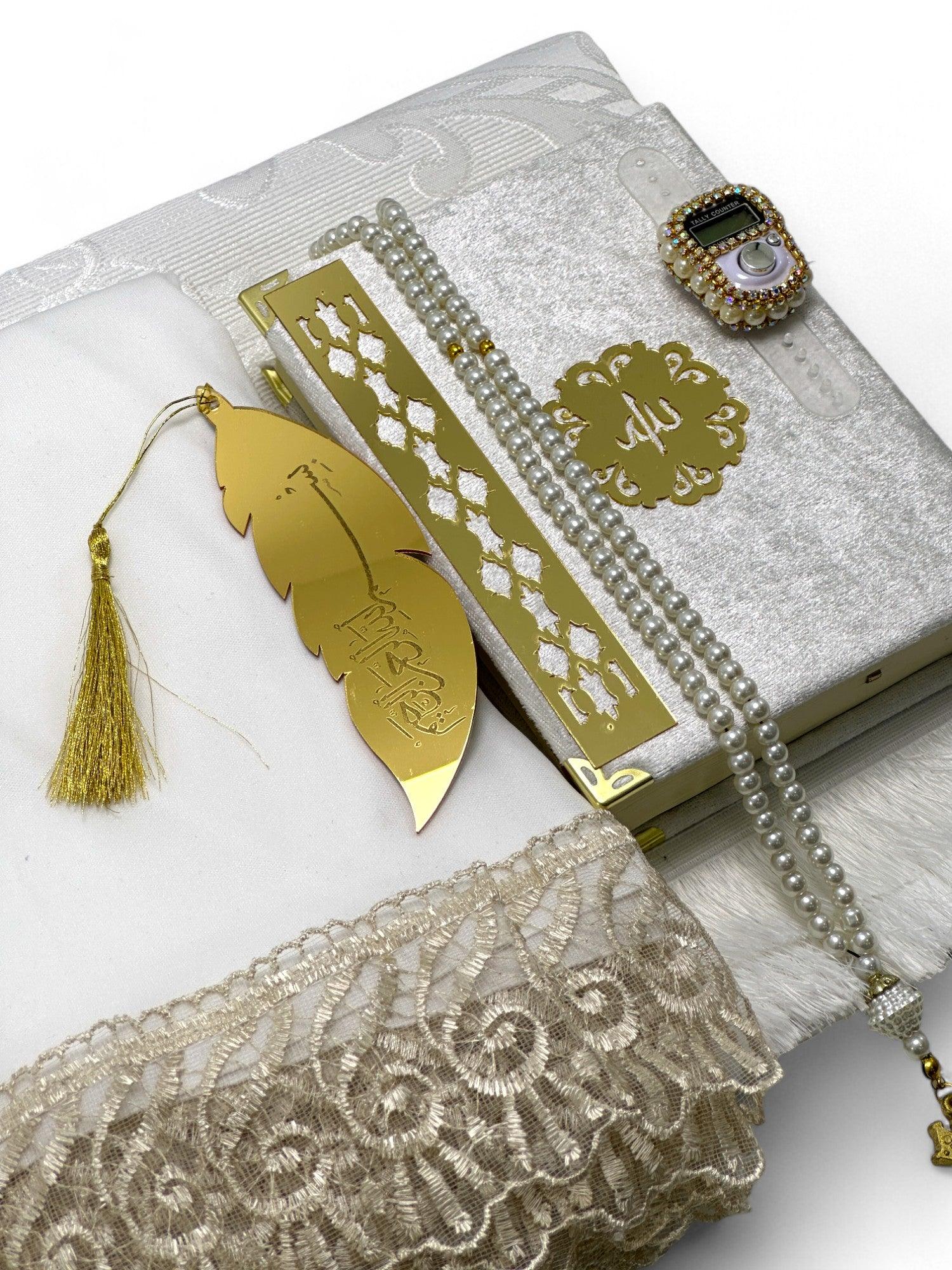 Özel İbadet Seti – Kuran-ı Kerim, Namaz Elbisesi, Zikirmatik, Seccade, Ayraç ve Tesbih