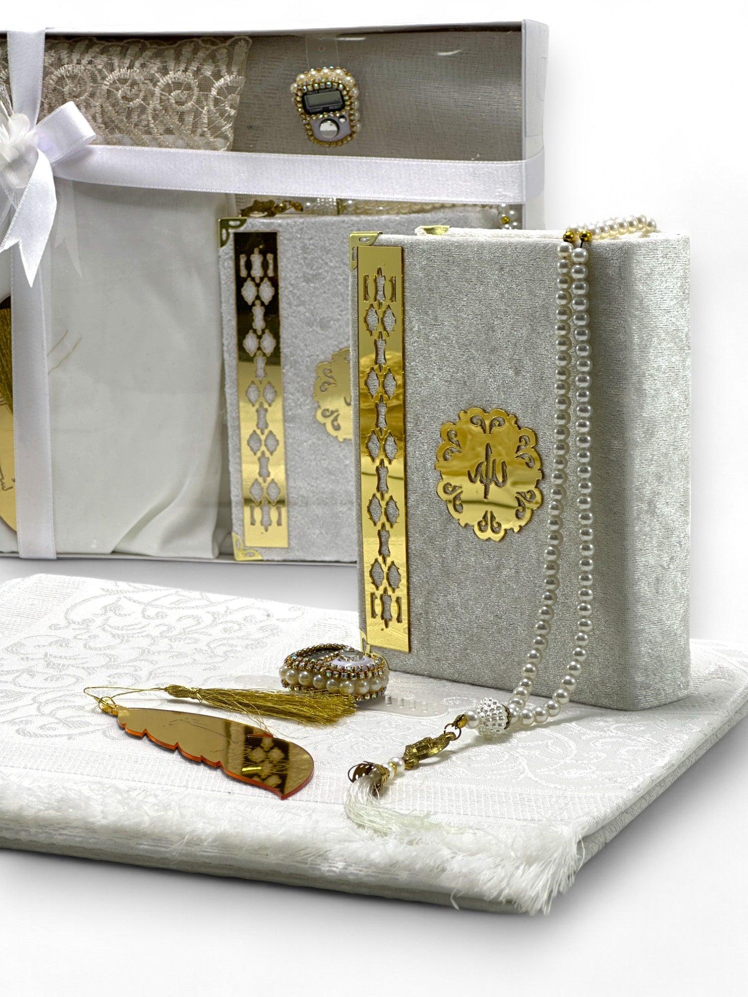 Özel İbadet Seti – Kuran-ı Kerim, Namaz Elbisesi, Zikirmatik, Seccade, Ayraç ve Tesbih