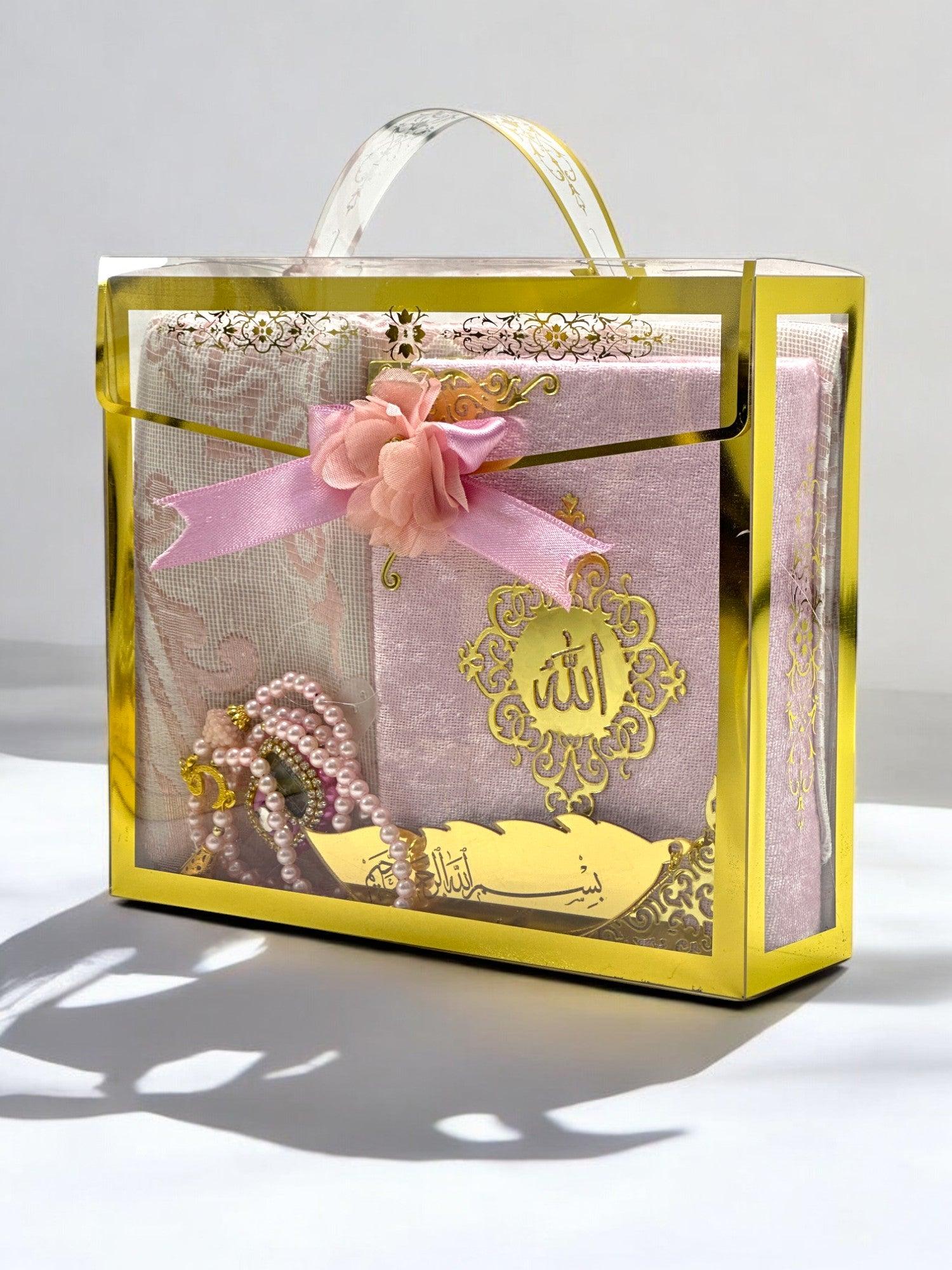 Hediyelik Kuran Seti Seccade, Zikirmatik, Tesbih ve Ayraç ile Beraber