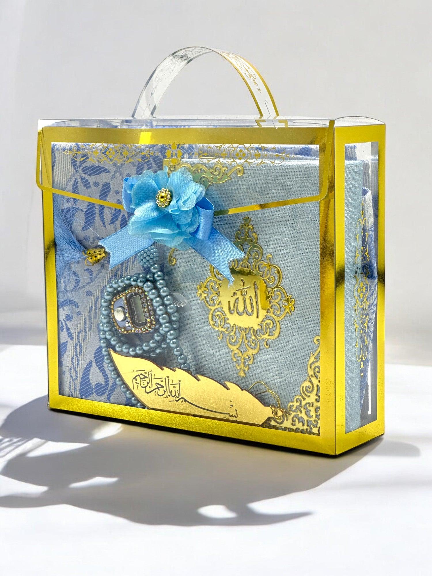 Hediyelik Kuran Seti Seccade, Zikirmatik, Tesbih ve Ayraç ile Beraber