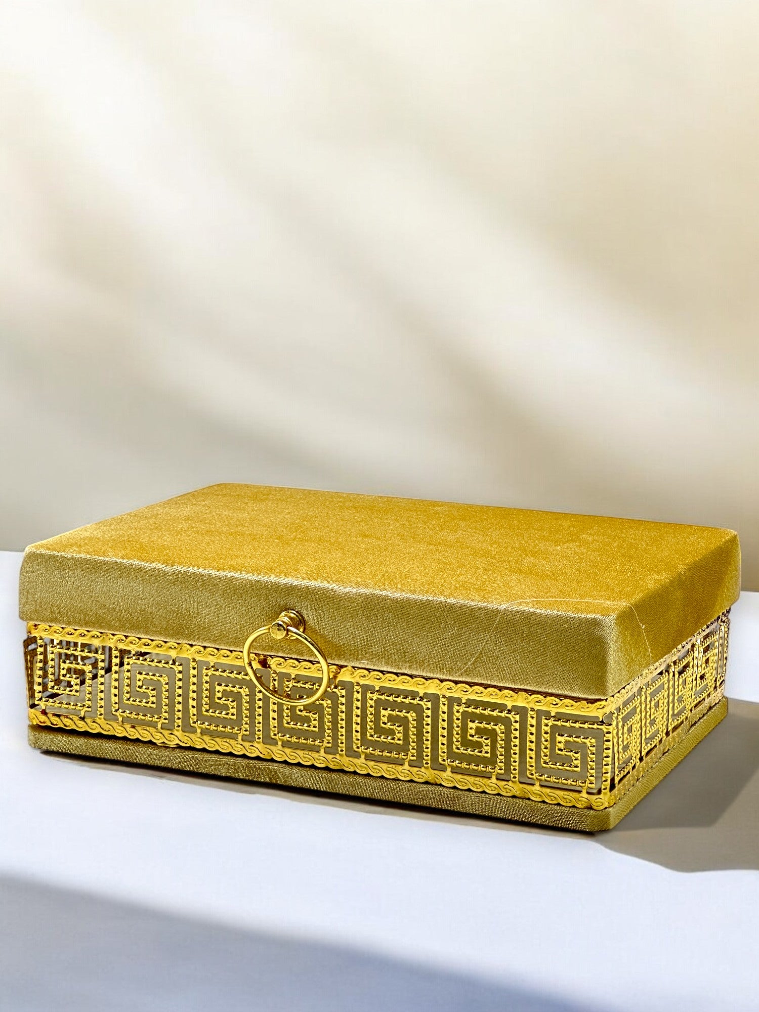 Özel Tasarım Gold Motifli Gold İşlemeli Çeyizlik Sandık