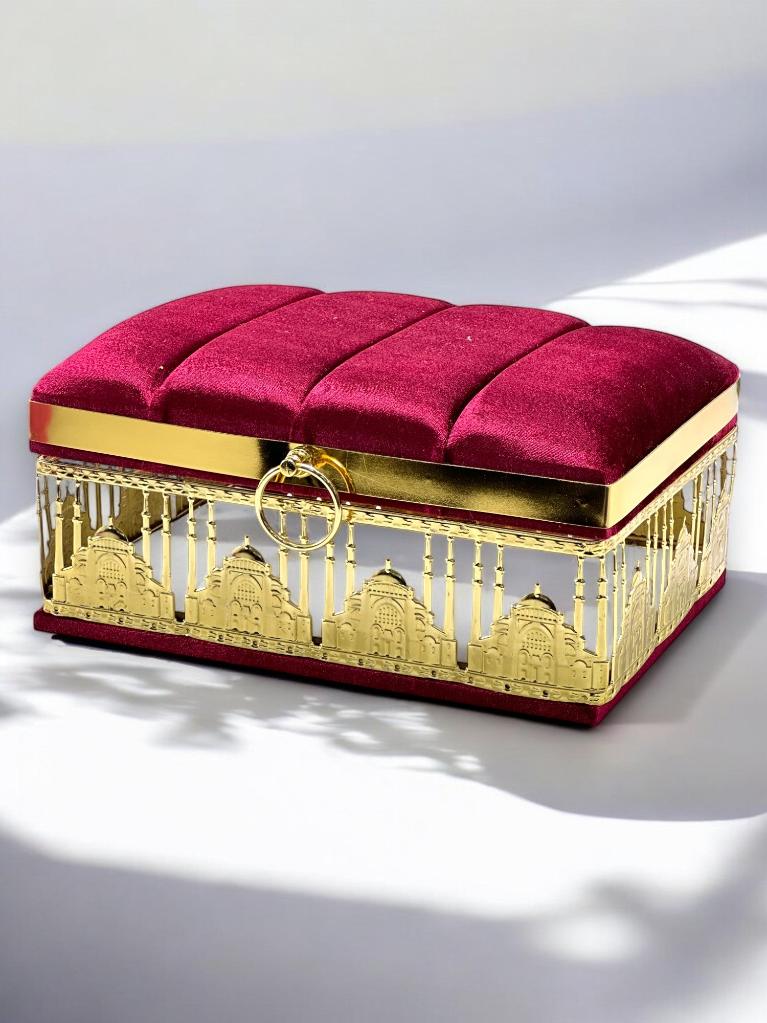 Özel Tasarım Cami Motifli Gold İşlemeli Çeyizlik Sandık