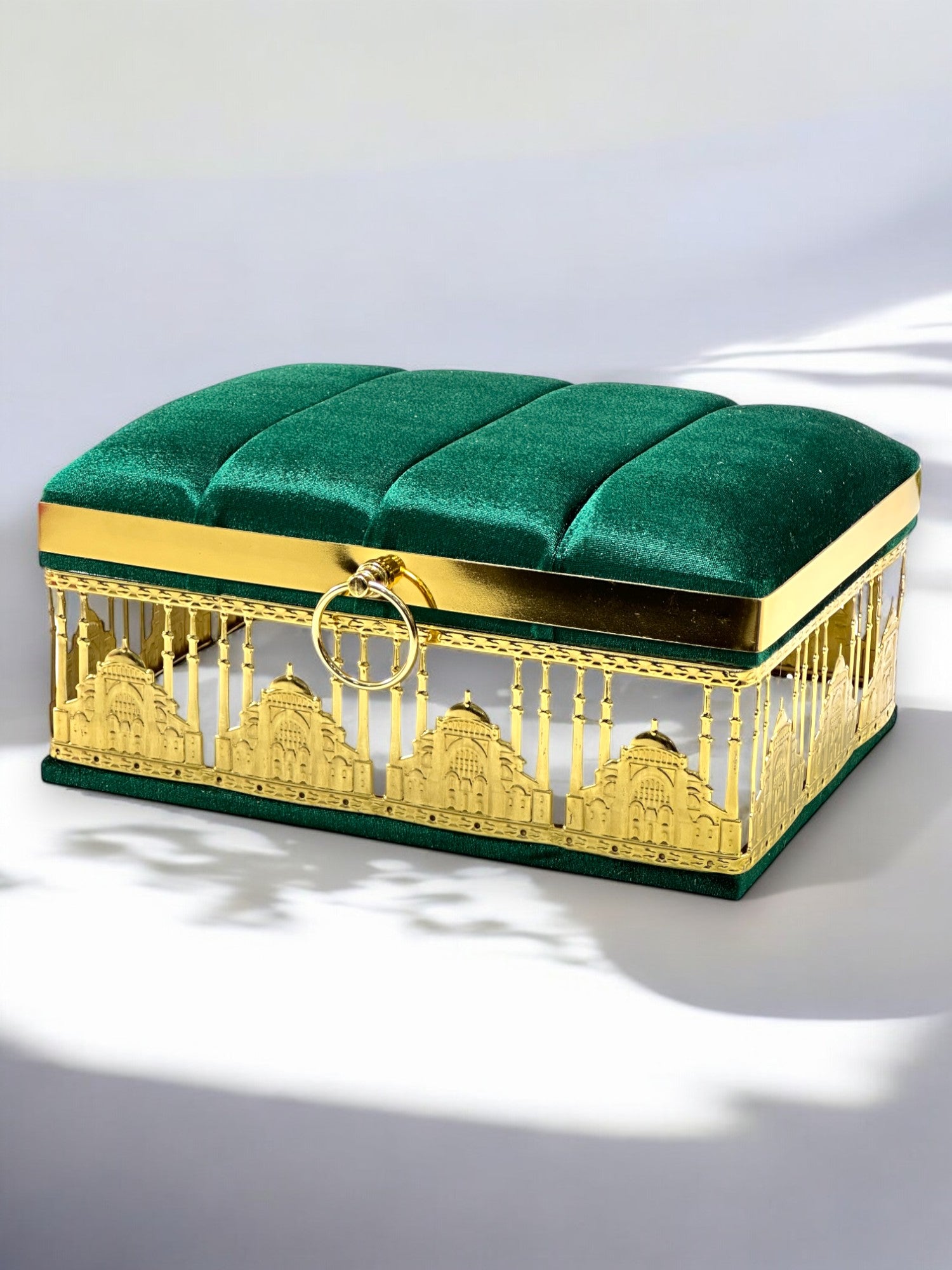 Özel Tasarım Cami Motifli Gold İşlemeli Çeyizlik Sandık