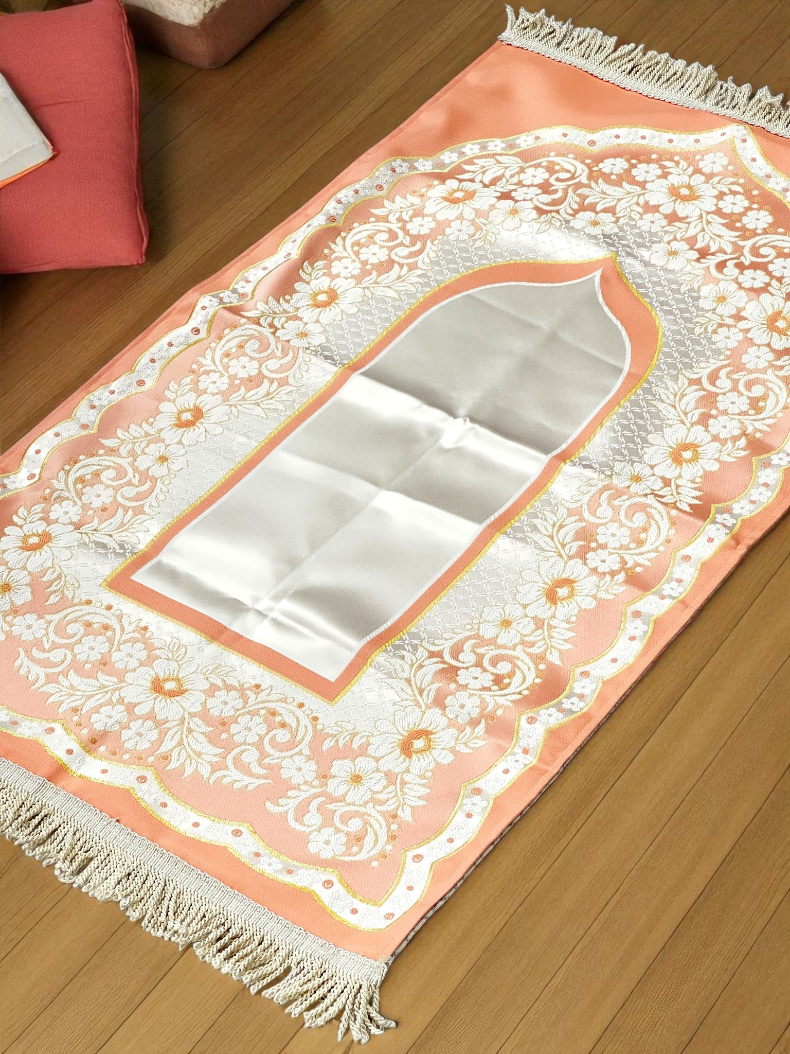 Astarlı Çiçek Desenli Seccade – Hediyelik, Çeyizlik, Manevi Hediye, Seccade