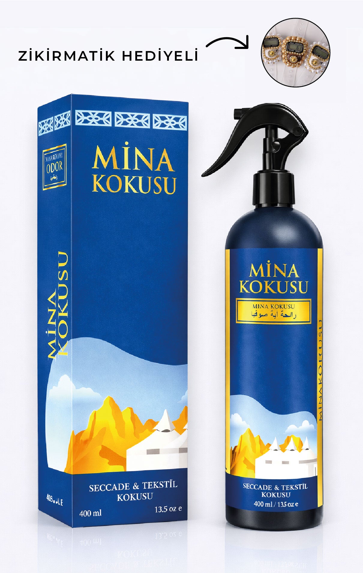Mina Kokusu 400 ml Seccade ve Tekstil Kokusu – Oda Spreyi – Zikirmatik Hediyeli