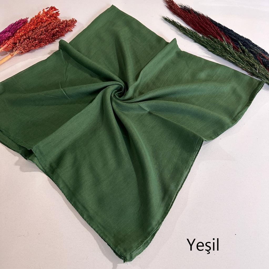 Düz Renk Dikişli Tülbent