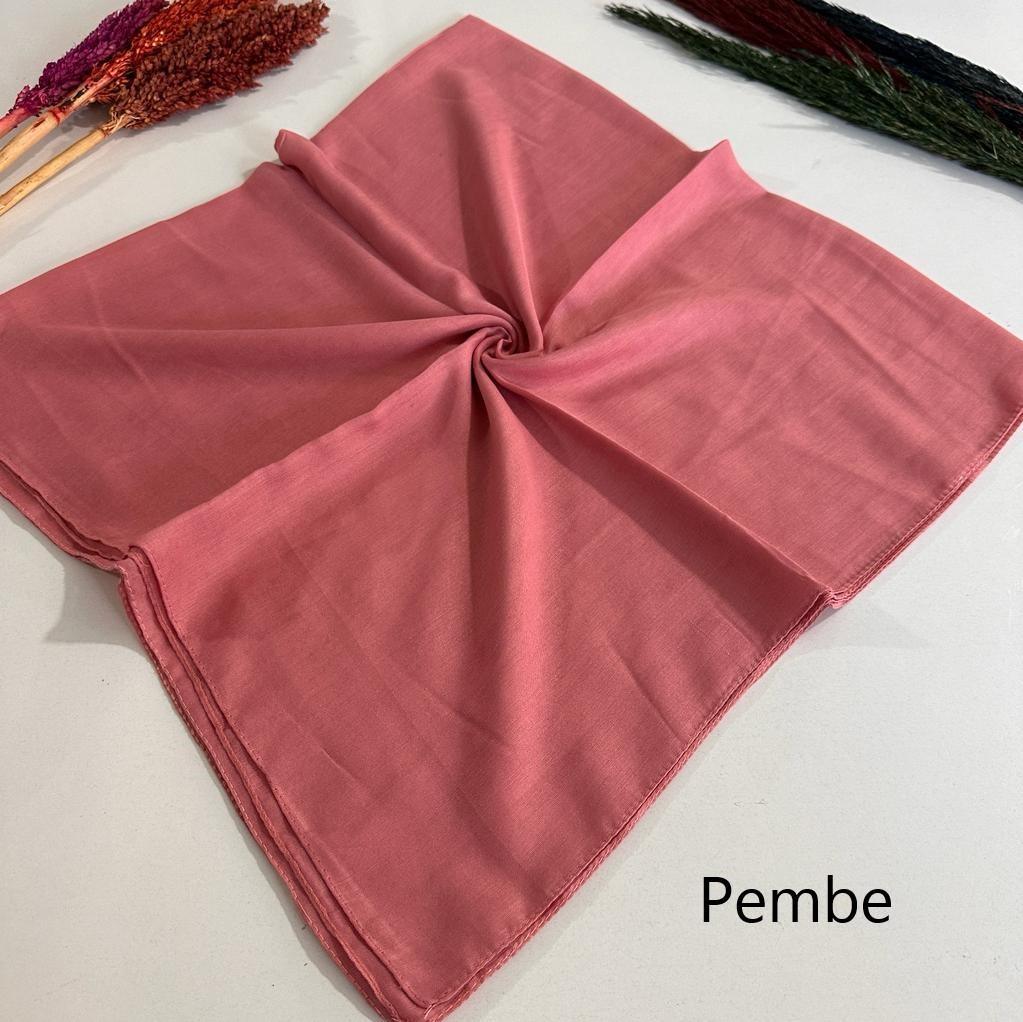 Düz Renk Dikişli Tülbent