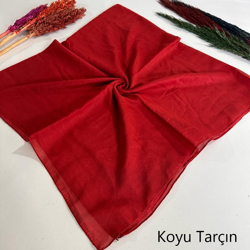 Düz Renk Dikişli Tülbent