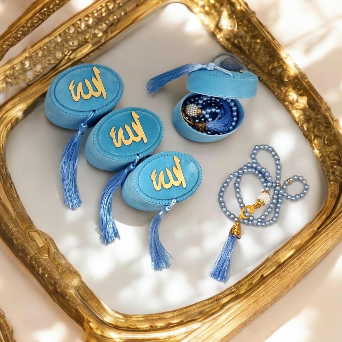 Kadife Kutu İçinde İnci Tesbih – Mevlüt ve Özel Gün Hediyeliği