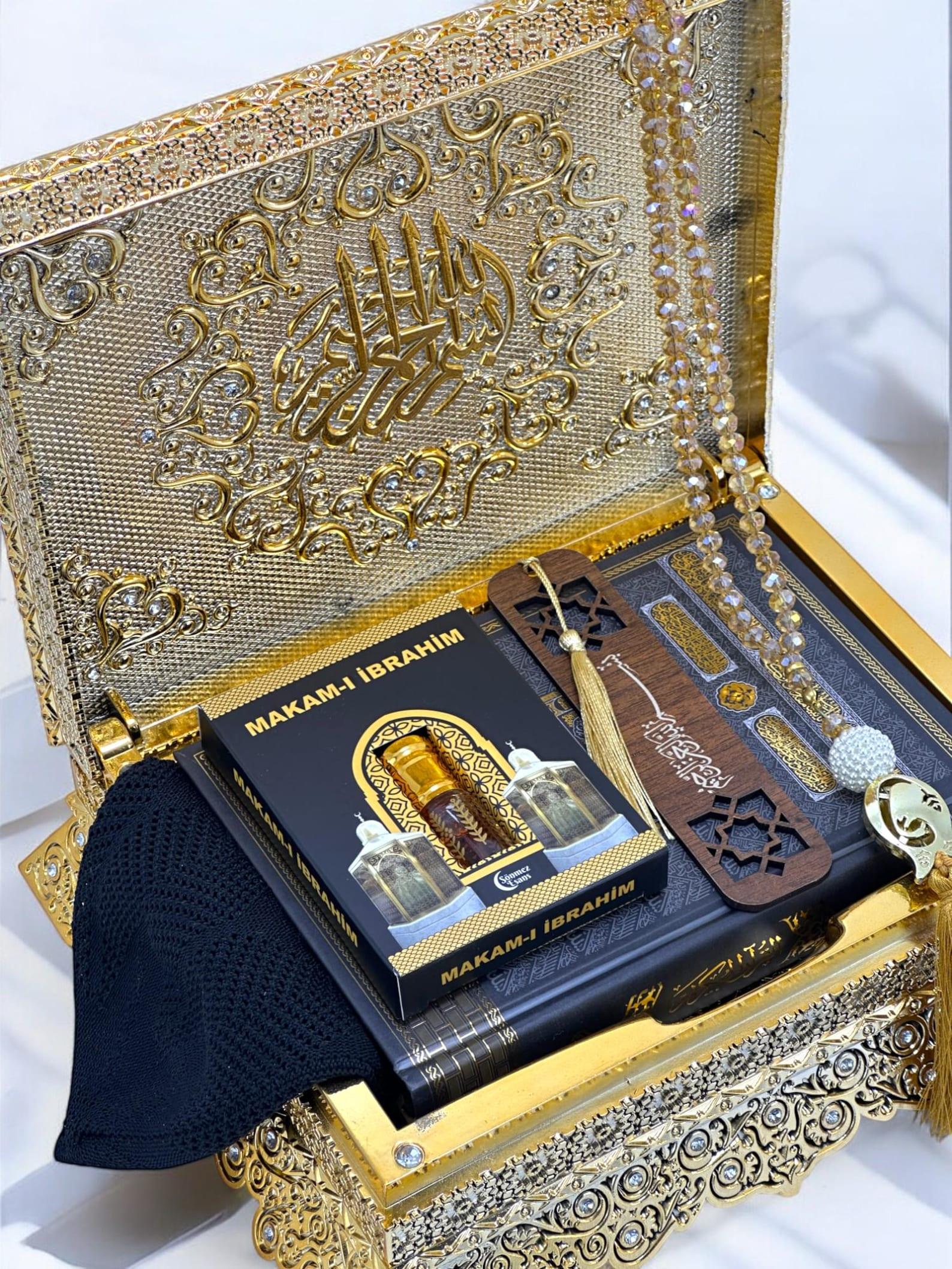 Taşlı Kuran-ı Kerim Kutusu Lüks Kur'an Kutusu, İslami Düğün Hediyesi, Kur'an Ev Hediyesi