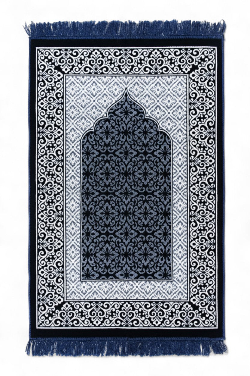 Kadife Lüks Desenli Seccade – Mescit Desenli Namazlık, Hac ve Umre Hediyelik, Çeyizlik Seccade