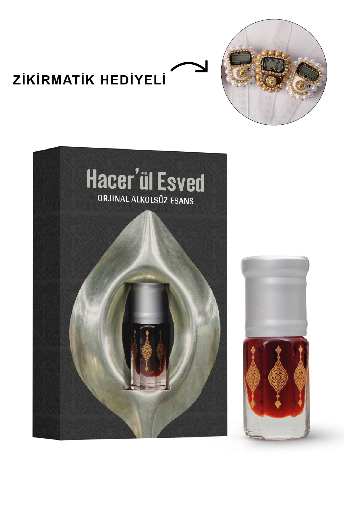 Makam-ı İbrahim Orijinal Alkolsüz Esans 3 ml – Kalıcı, Unisex, Özel, Hediyelik, Zikirmatik Hediyeli