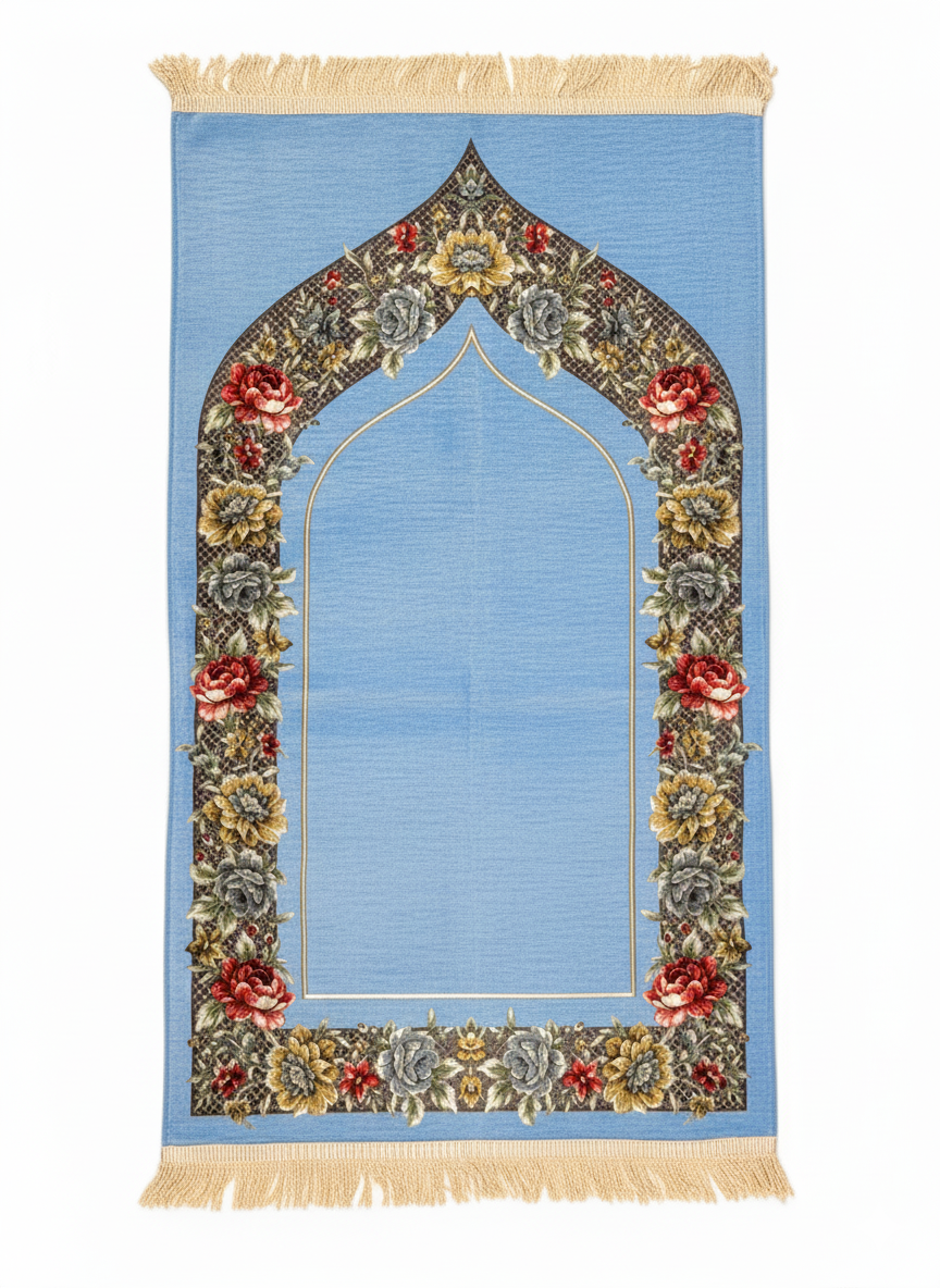 Çiçek Desenli Şönil Seccade – Hediyelik, Bohçalık ve Çeyizlik Lüks Tasarım