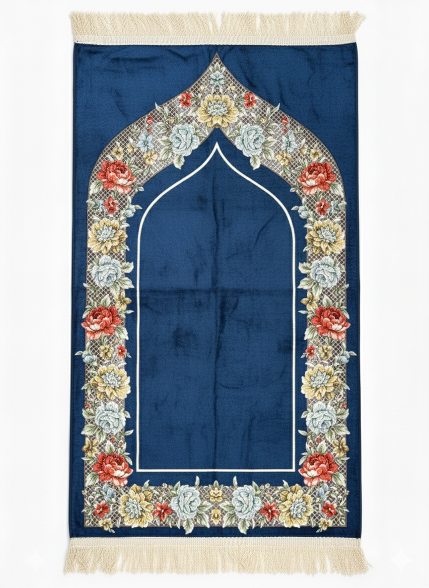 Çiçek Desenli Şönil Seccade – Hediyelik, Bohçalık ve Çeyizlik Lüks Tasarım