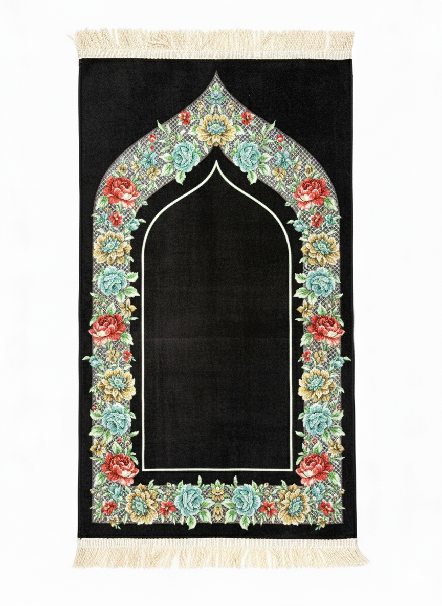 Çiçek Desenli Şönil Seccade – Hediyelik, Bohçalık ve Çeyizlik Lüks Tasarım