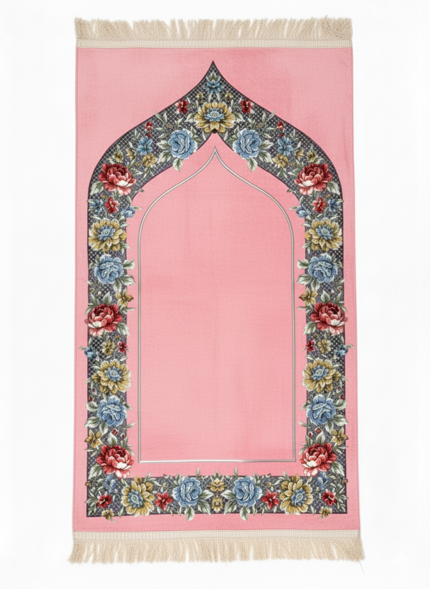 Çiçek Desenli Şönil Seccade – Hediyelik, Bohçalık ve Çeyizlik Lüks Tasarım